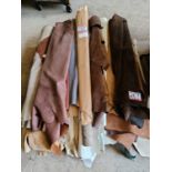 LOT - BROWN, OFF WHITE, UPHOLSTERY LEATHER
