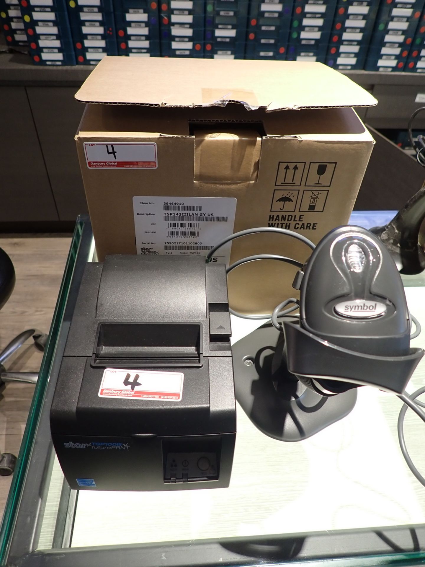 LOT - STAR TSP100111 THERMAL PRINTER W/ SYMBOL SCANNER