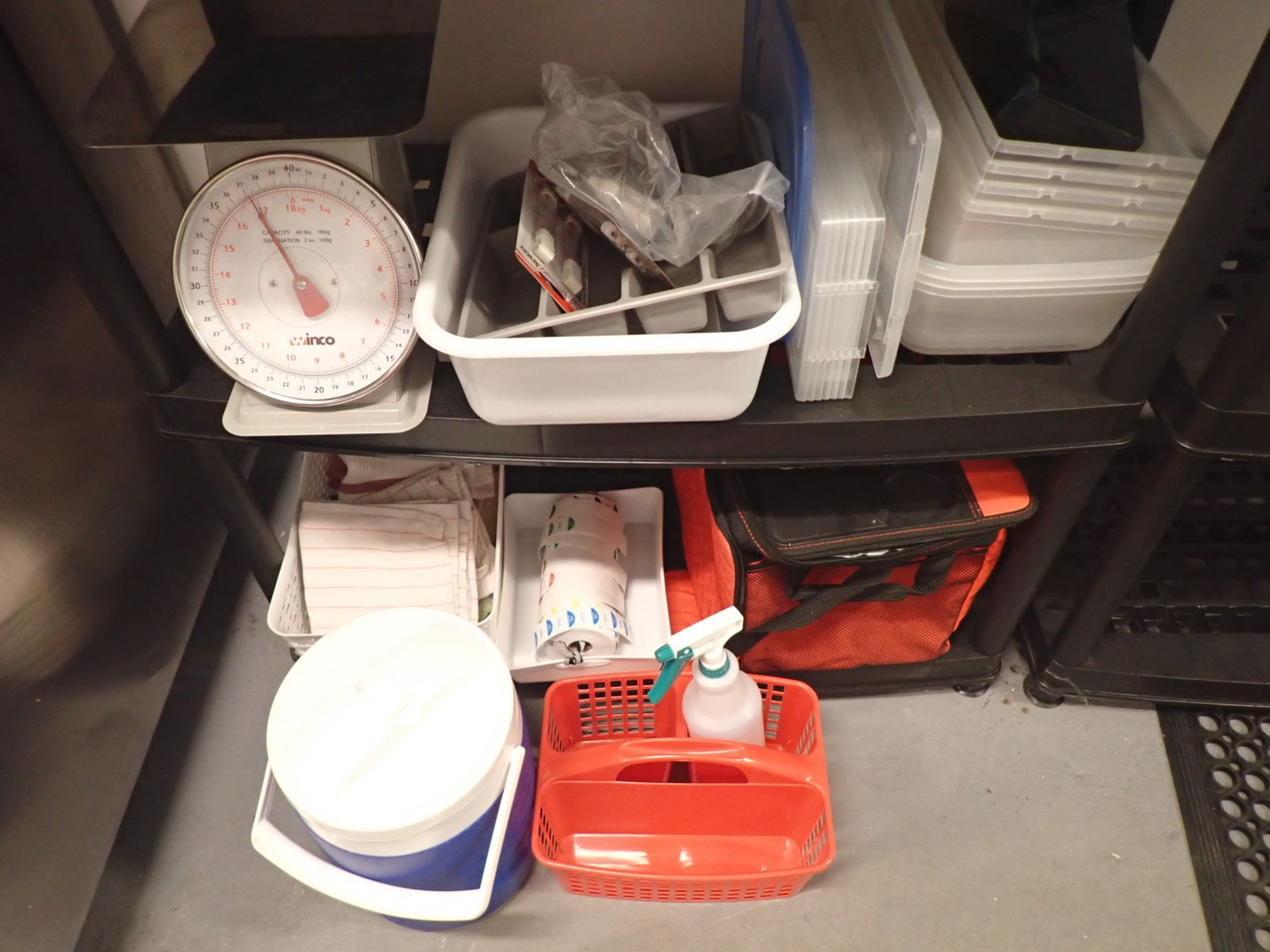 LOT - PLASTIC BINS, SCALE, & ASSORTED KITCHEN ACCESSORIES - Image 4 of 4