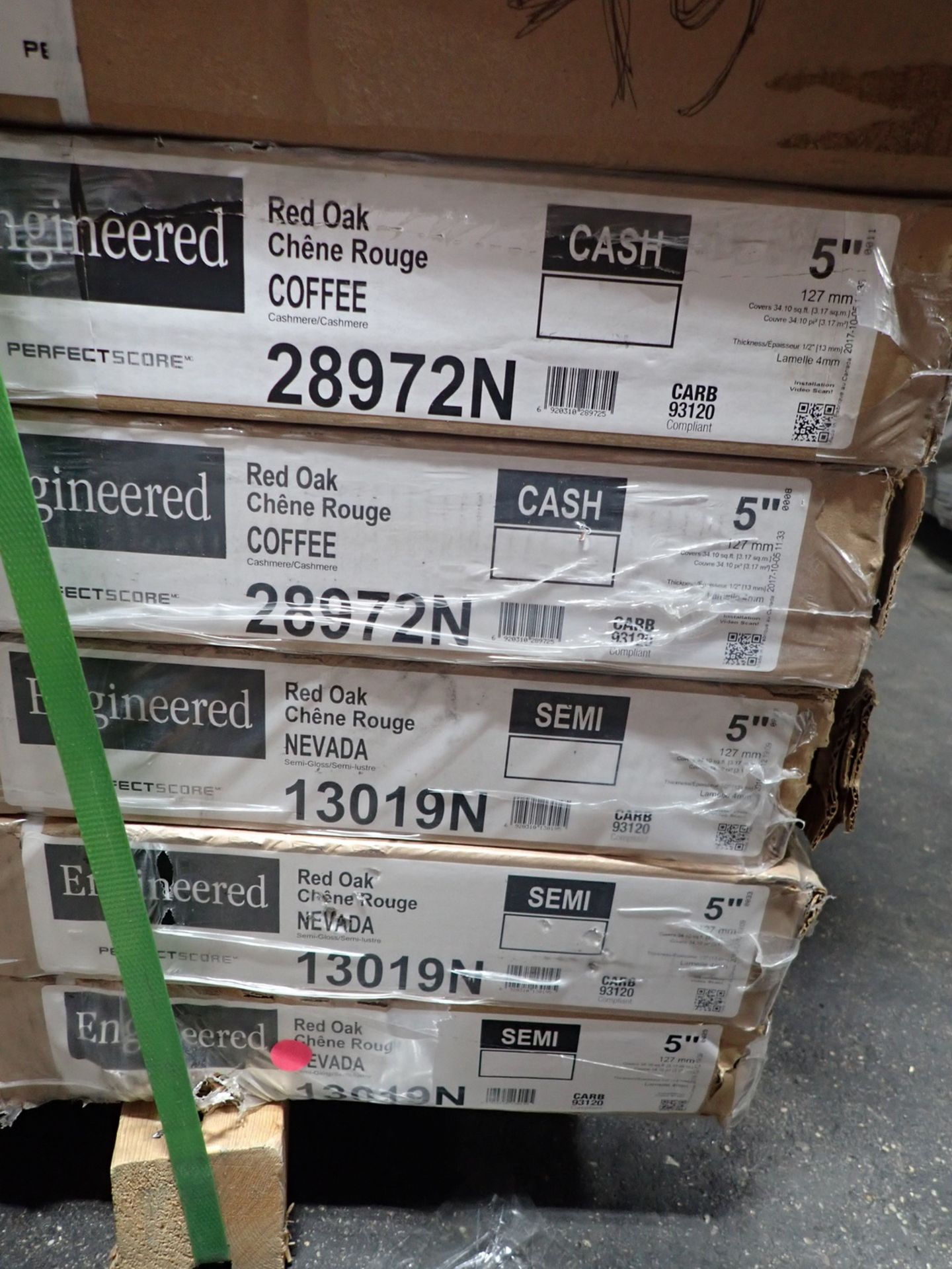 BOXES - RED OAK COFFEE, NEVADA, & GREY 5" ASSORTED HARDWOOD FLOORING (APPROX 34.1 SQFT / BOX) - Image 2 of 3