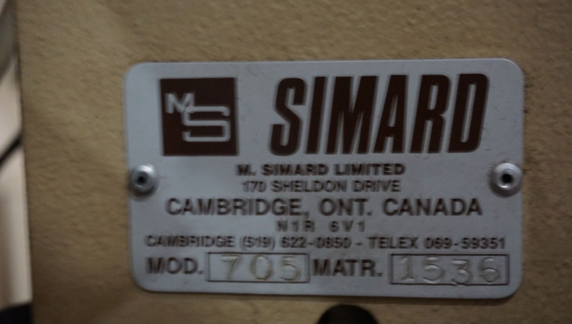 SIMARD 705 PNEUMATIC HOLE PUNCH MACHINE - Image 3 of 3