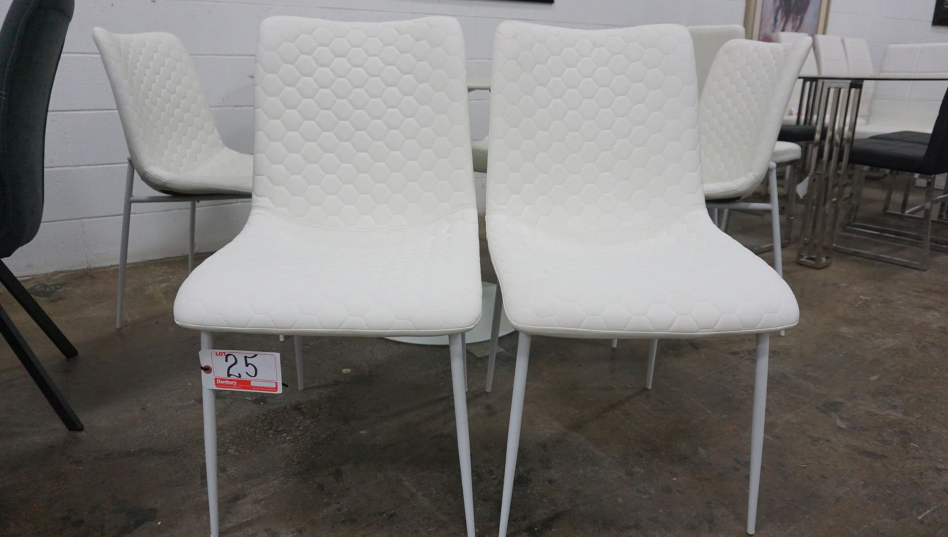 UNITS - WHITE PU LEATHER W/ WHITE LEGS TUB CHAIRS - Image 2 of 2