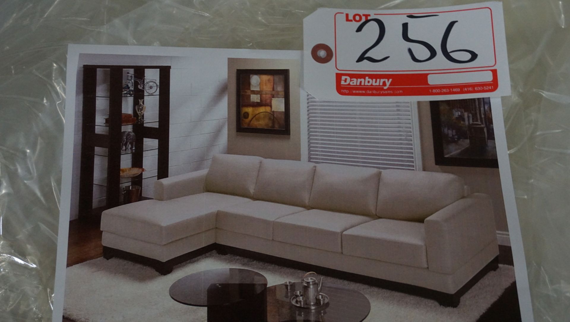 VENICE WHITE 100% GENUINE LEATHER SECTIONAL SOFA W/ CHAISE LOUNGER - 119" (#976) (CANADIAN MADE) - Image 2 of 5