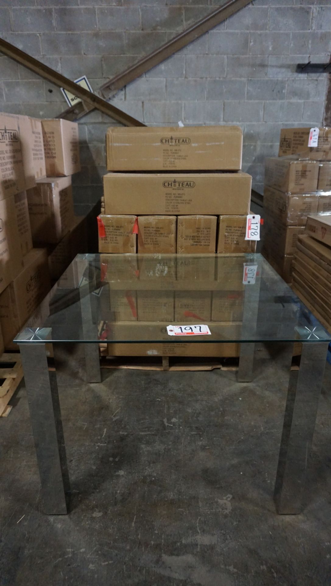 SQUARE CLEAR GLASS DINING TABLE 39"W X 39"L X 30"H W/ CHROME LEGS (10B-DT1) (IN BOX)