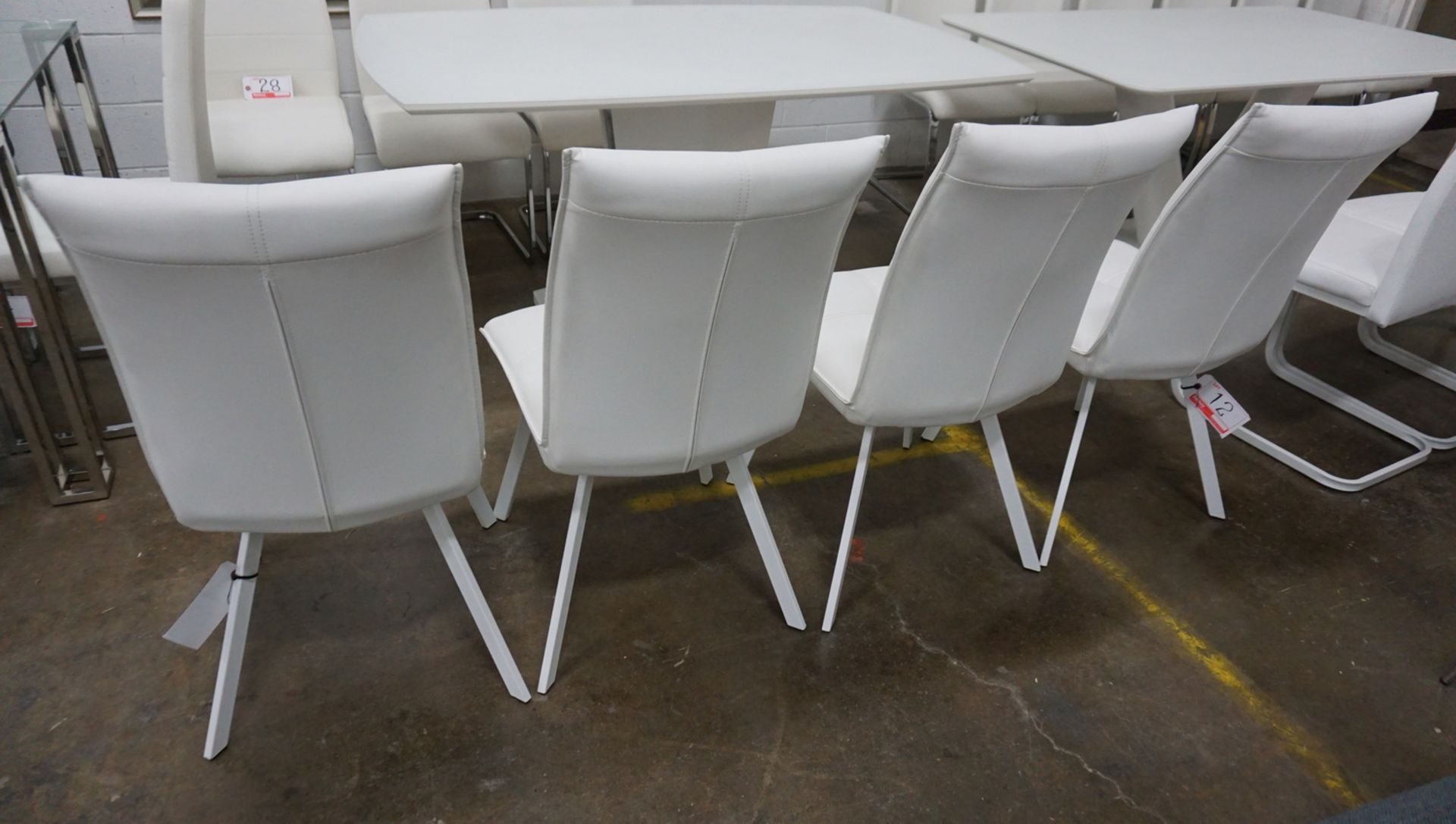 UNITS - WHITE PU LEATHER DINING CHAIRS - Image 2 of 2