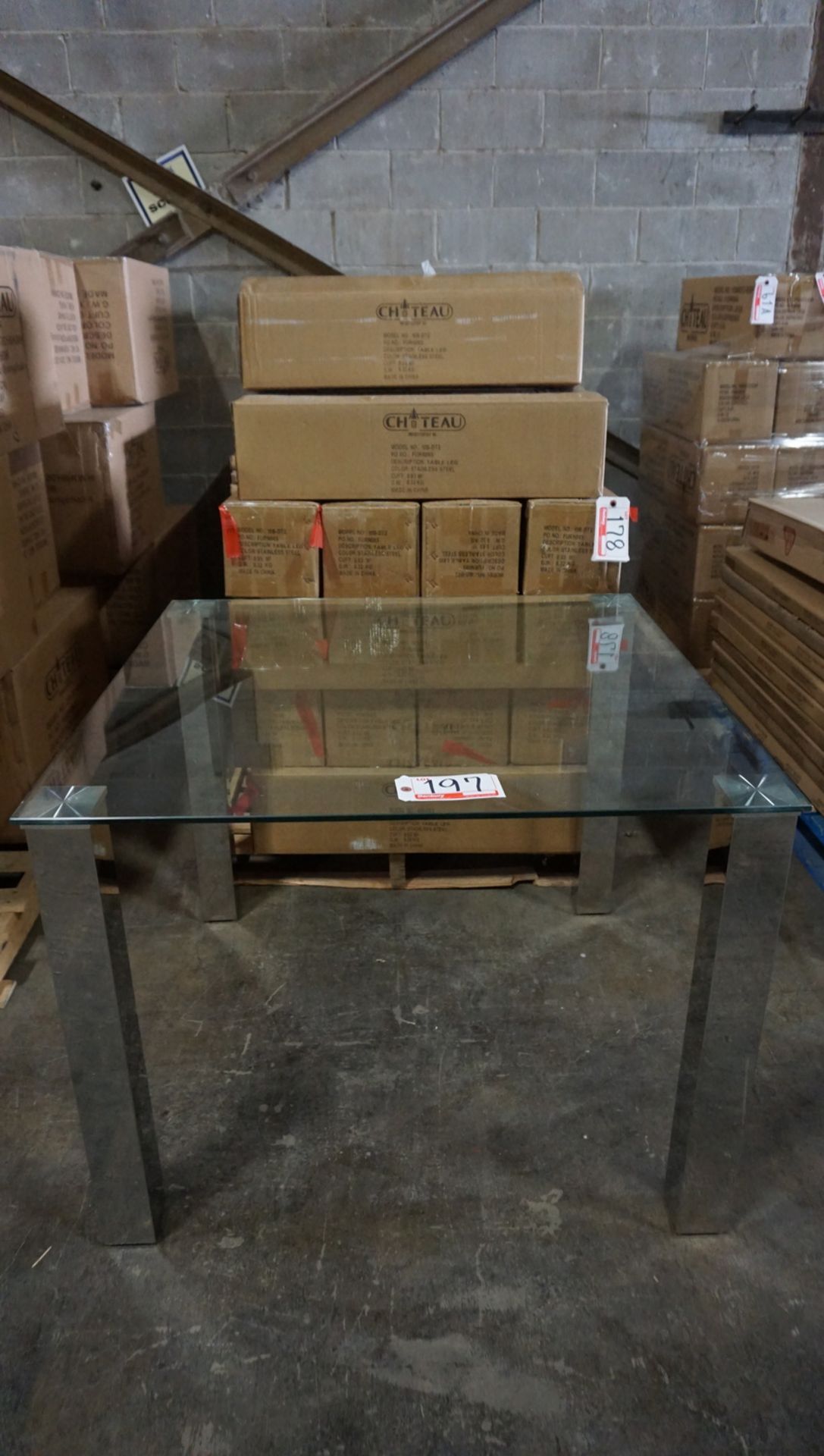 SQUARE CLEAR GLASS DINING TABLE 39"W X 39"L X 30"H W/ CHROME LEGS (10B-DT1) (IN BOX)