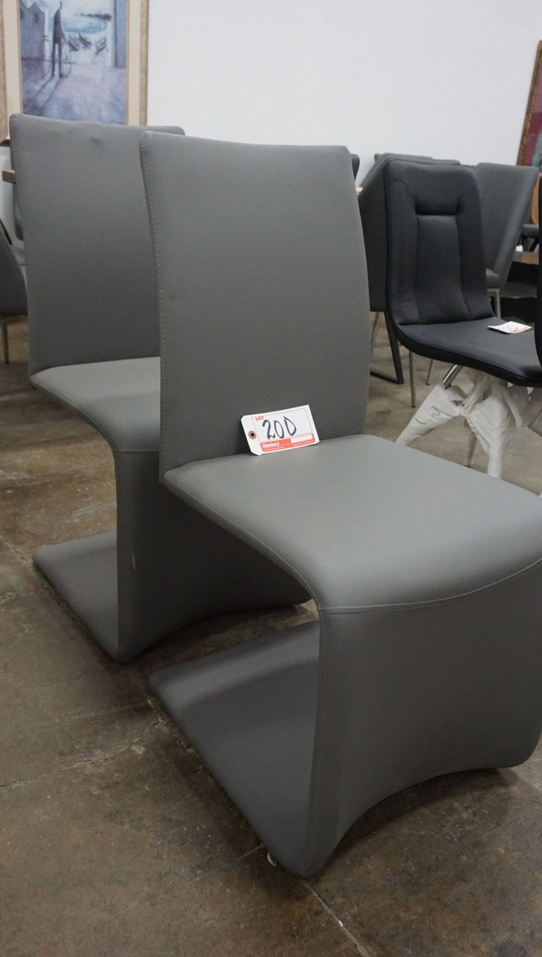 UNITS - GREY PU LEATHER DINING CHAIRS