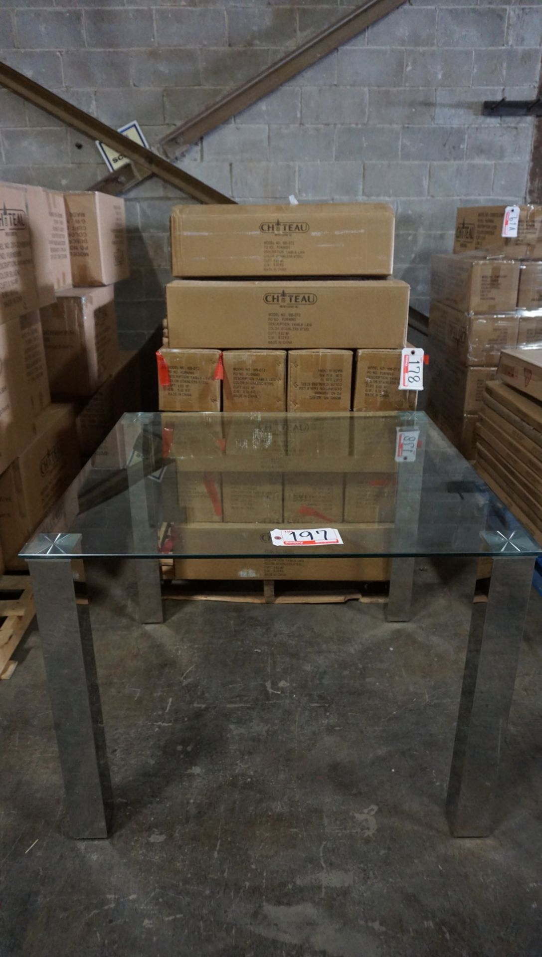 SQUARE CLEAR GLASS DINING TABLE 39"W X 39"L X 30"H W/ CHROME LEGS (10B-DT1) (IN BOX)