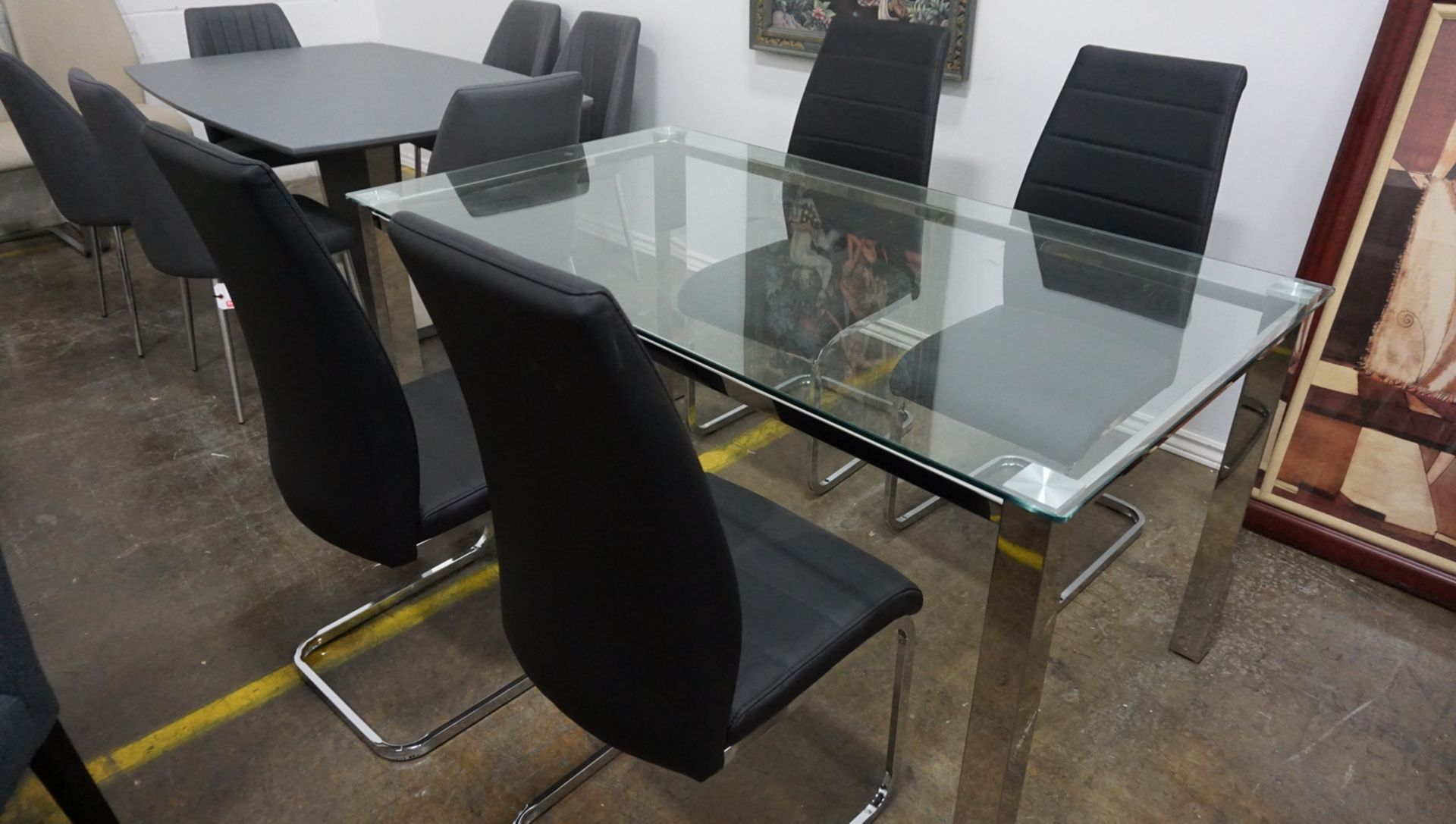 UNITS - BLACK PU LEATHER W/ CHROME BASE DINING CHAIRS - Image 2 of 2