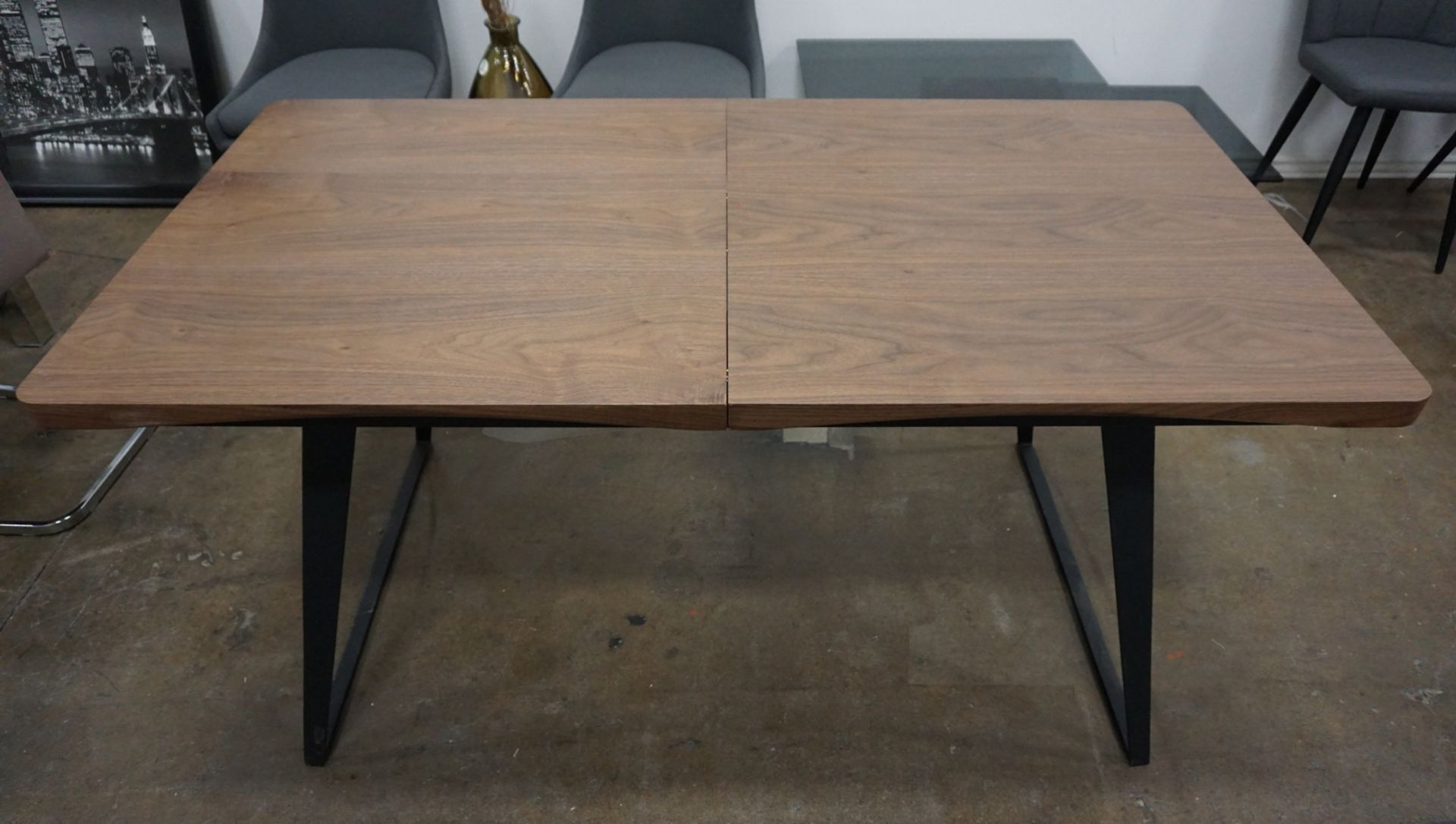 WOOD VENEER APPROX. 59"L X 39.5"W X 30"H EXTENDABLE DINING TABLE - Image 2 of 2