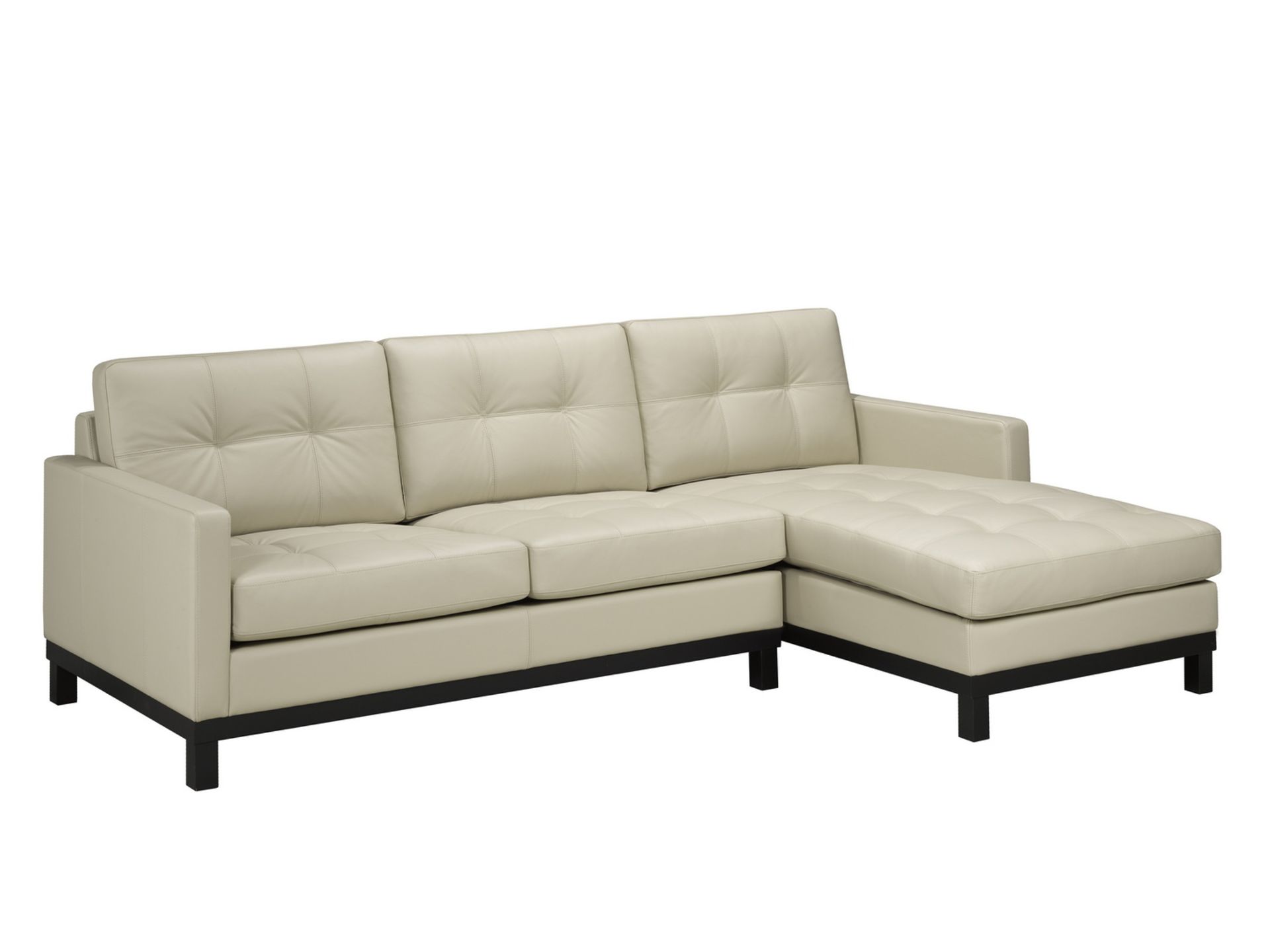 VENICE STONE 100% GENUINE LEATHER 2-PIECE CHAISE SECTIONAL SOFA (94" X 60") (#287) (CANADIAN MADE)
