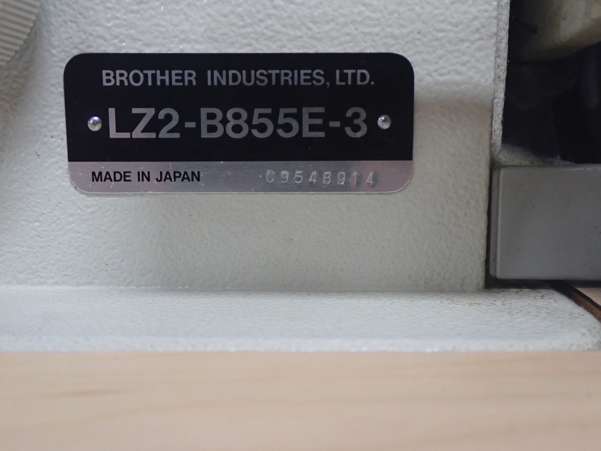 BROTHER LZ2-B855E-3 EMBROIDERY MACHINE , S/N C9548914 W/ BROTHER EZ-855 CONTROLLER (110V) - Image 2 of 9