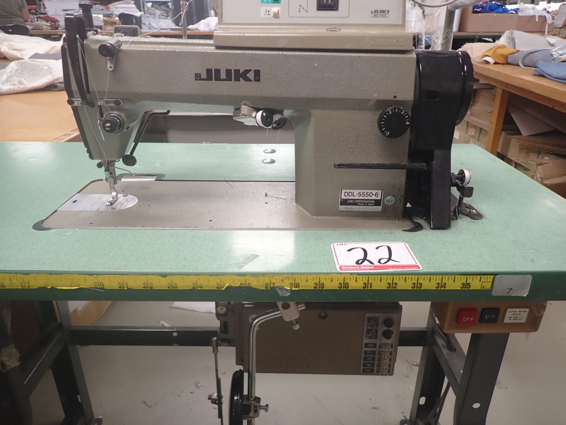 JUKI DDL-5550 SINGLE NEEDLE MACHINE W/ RACING PS PULLER + BINDING FOLDER (110V)