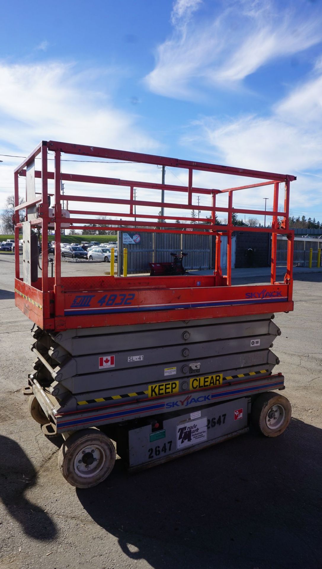 2003 SKYJACK MODEL SJIII-4832 SCISSOR LIFT, 32' MAX PLATFORM HEIGHT, 38' MAX WORKING HEIGHT, 700LBS - Image 3 of 8