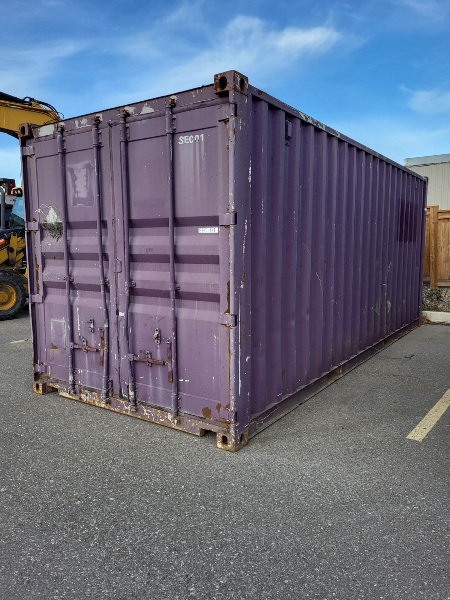 STEEL APPROX. 238"L X 102"H (1,170 CUFT) STEEL STORAGE SEA CONTAINER (FLOOR & DOORS NEED REPAIR)