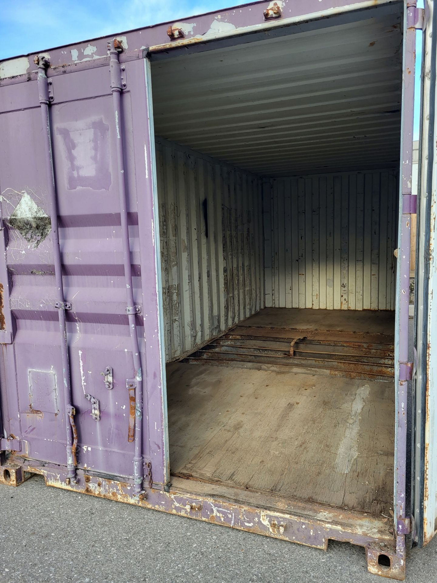 STEEL APPROX. 238"L X 102"H (1,170 CUFT) STEEL STORAGE SEA CONTAINER (FLOOR & DOORS NEED REPAIR) - Image 3 of 6