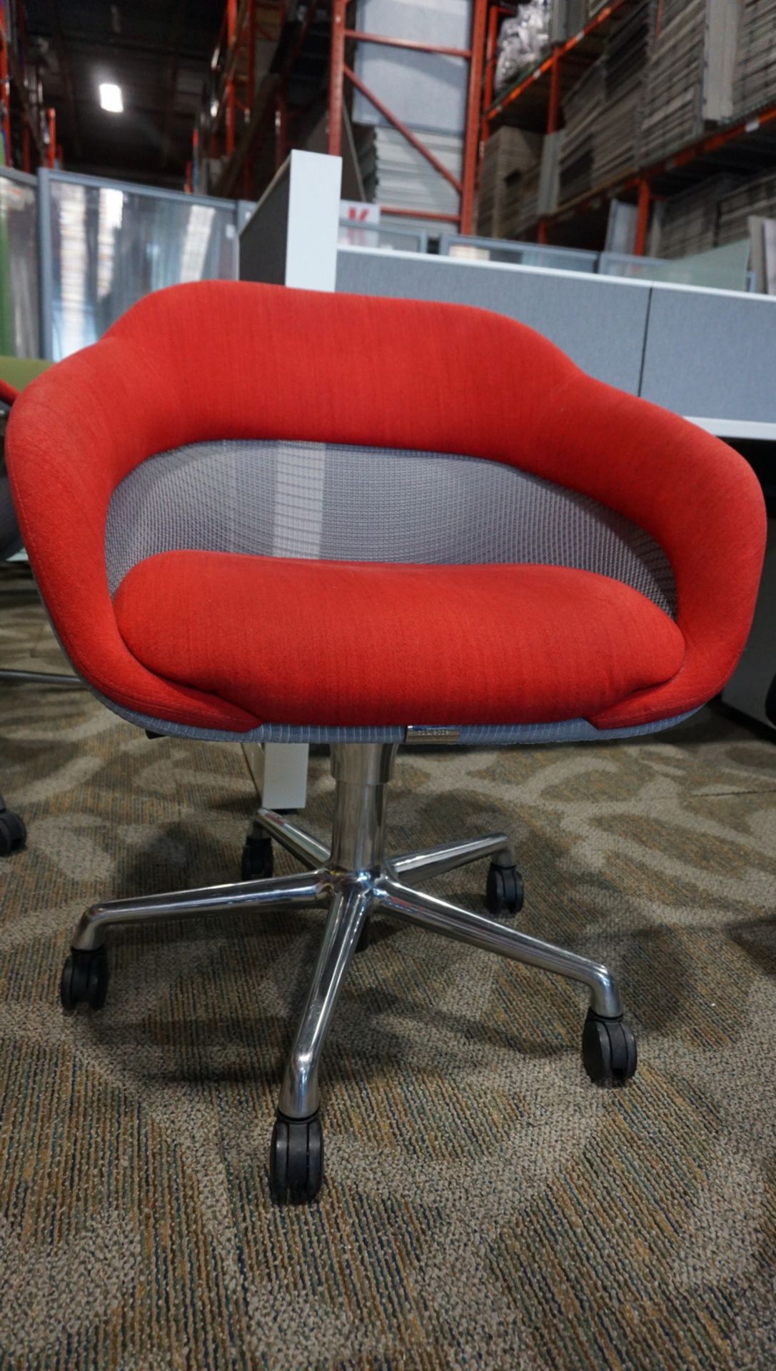 STEELCASE COALESSE RED FABRIC SW_1 TASK CHAIR W/ CASTERS ($3,000 MSRP)