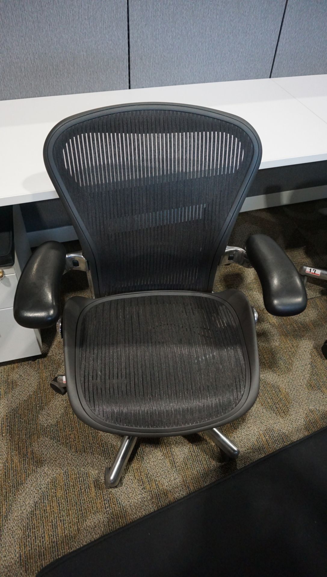 HERMAN MILLER AERON (SIZE B) OFFICE CHAIR W/ POLISHED ALUMINUM FRAME & BASE, LUMBAR SUPPORT, - Image 4 of 4