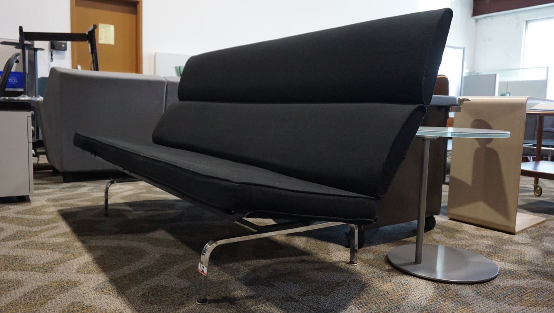 HERMAN MILL EAMES BLACK UPHOLSTERED ARMLESS SOFA ($5,600 MSRP)