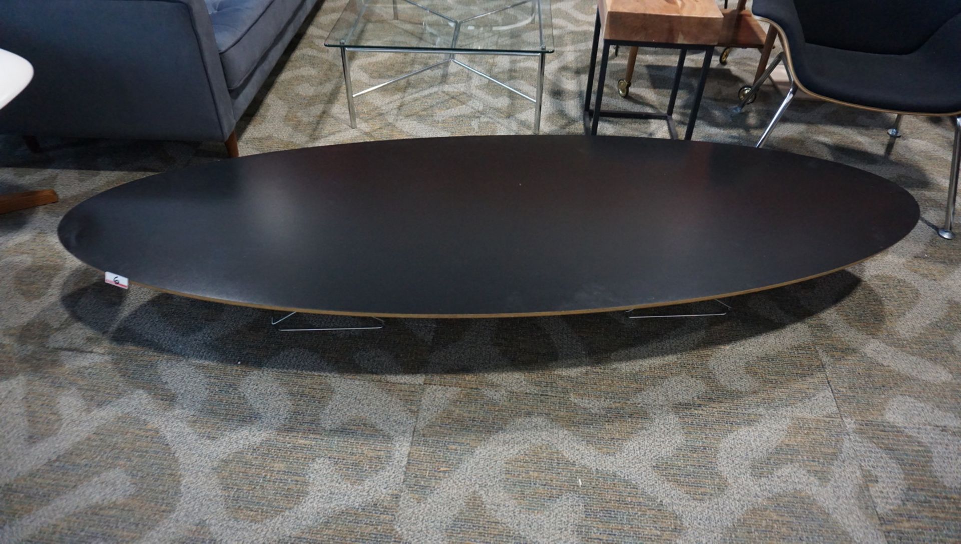 HERMAN MILLER EAMES WIRE BASE ELLIPTICAL TABLE W/ BLACK TABLE TOP ($1,495 MSRP) - Image 2 of 3