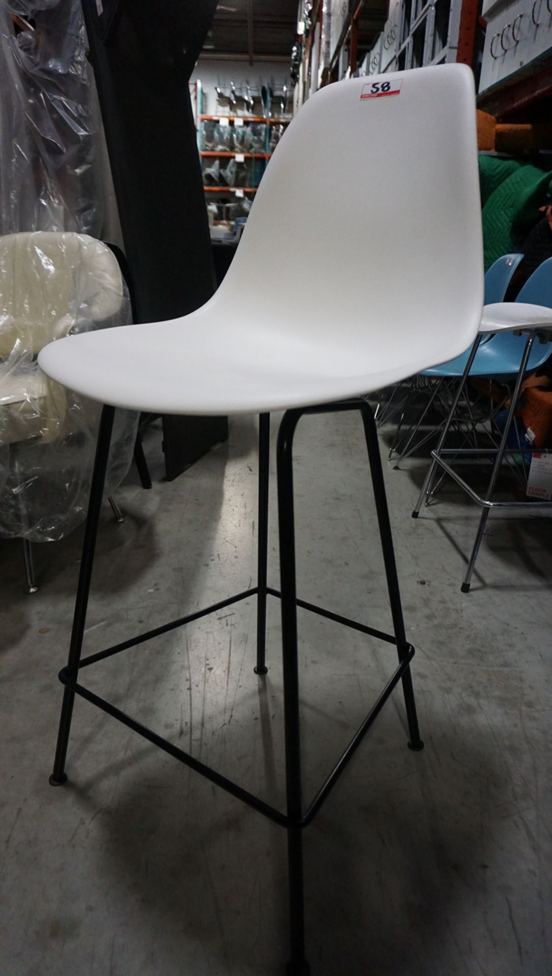 HERMAN MILLER EAMES MOLDED PLASTIC SHELL STOOL W/ BLK BASE (MSRP $870)