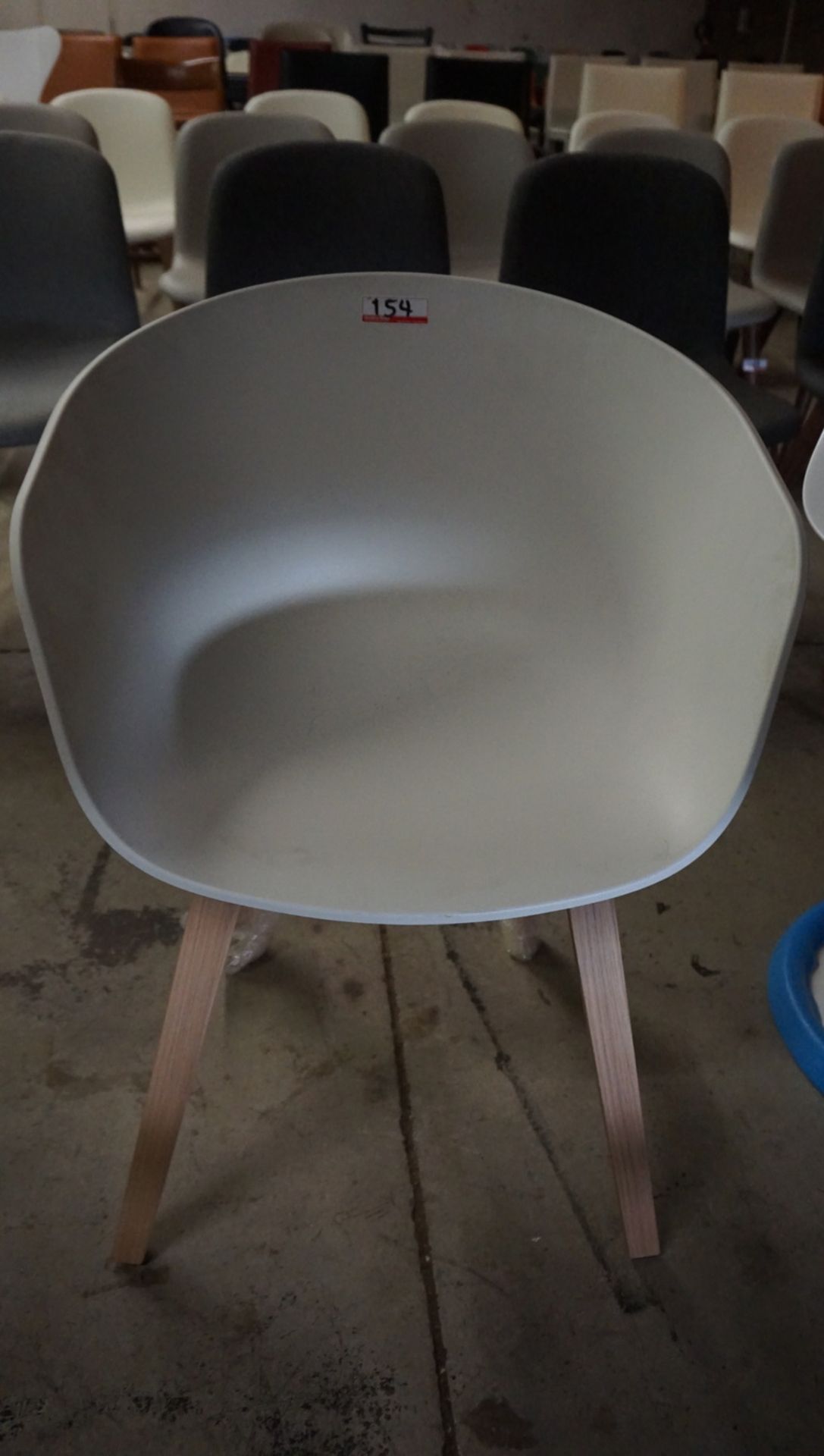 HAY ABOUT-A-CHAIR LIGHT GREY CHAIR W/ WOOD LEGS (MSRP $415) - Image 2 of 2