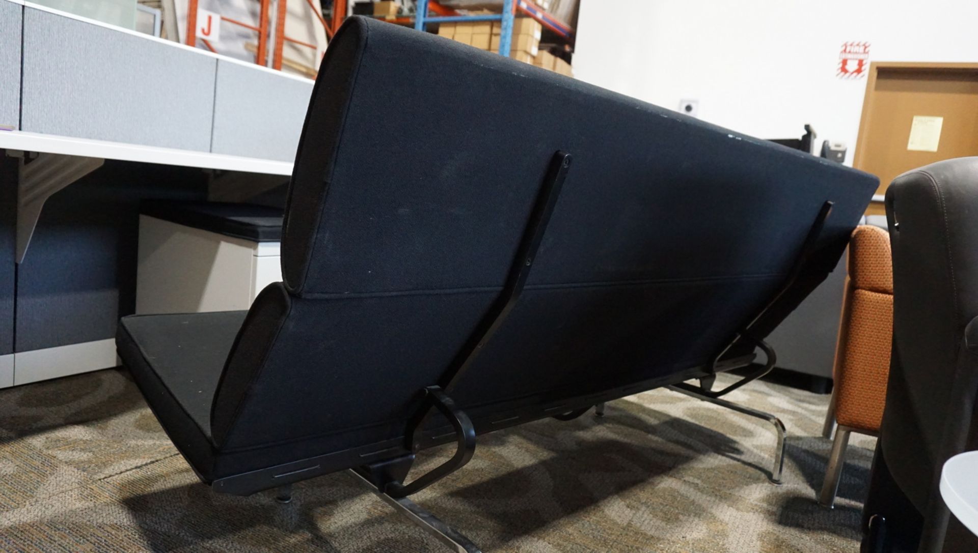 HERMAN MILL EAMES BLACK UPHOLSTERED ARMLESS SOFA ($5,600 MSRP) - Image 2 of 3