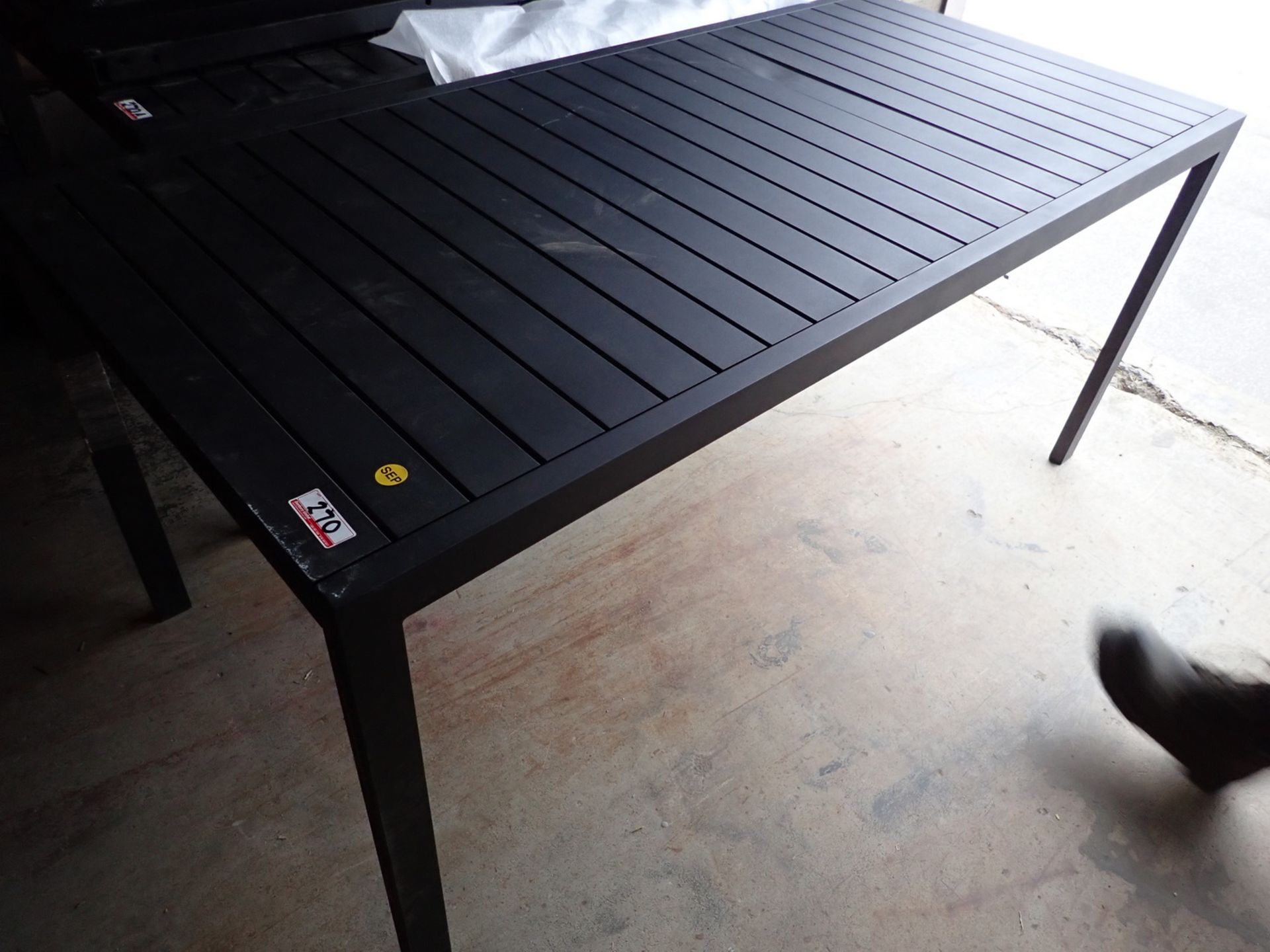 BLACK 6'L RECTANGULAR OUTDOOR TABLE - Image 2 of 2