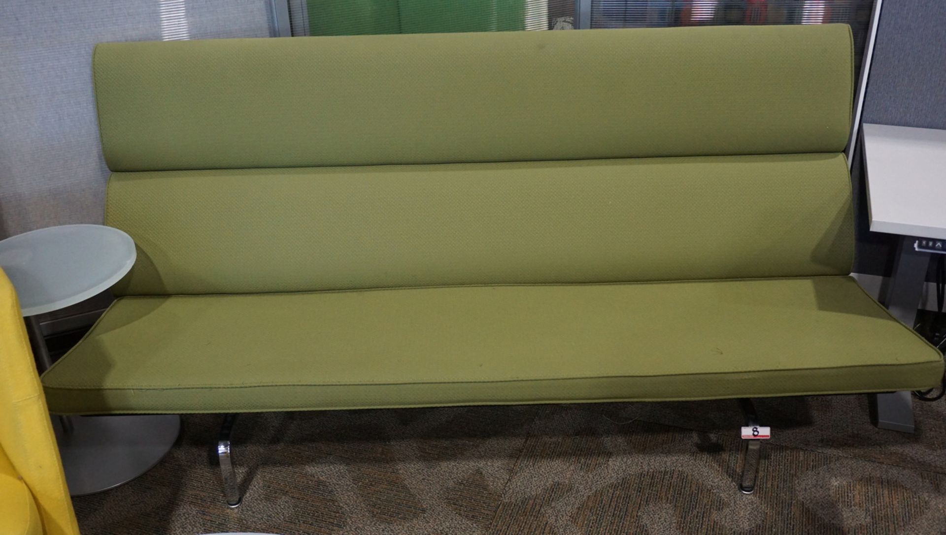 HERMAN MILL EAMES GREEN UPHOLSTERED ARMLESS SOFA ($5,600 MSRP)