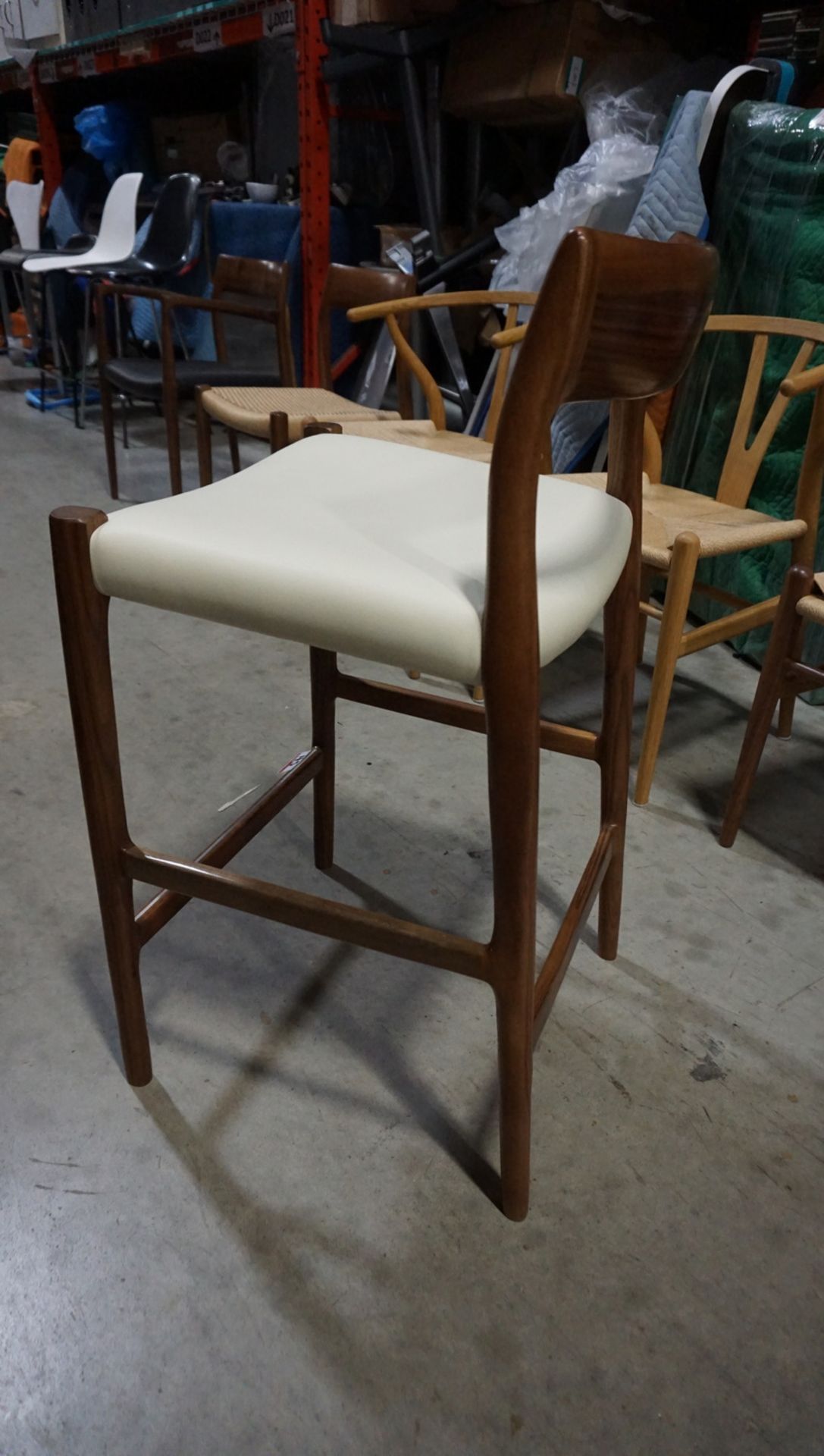 J. L. MOLLER CHAIR MODEL 57 WOOD STOOL (MADE IN DENMARK) (MSRP $2,495) - Image 2 of 2