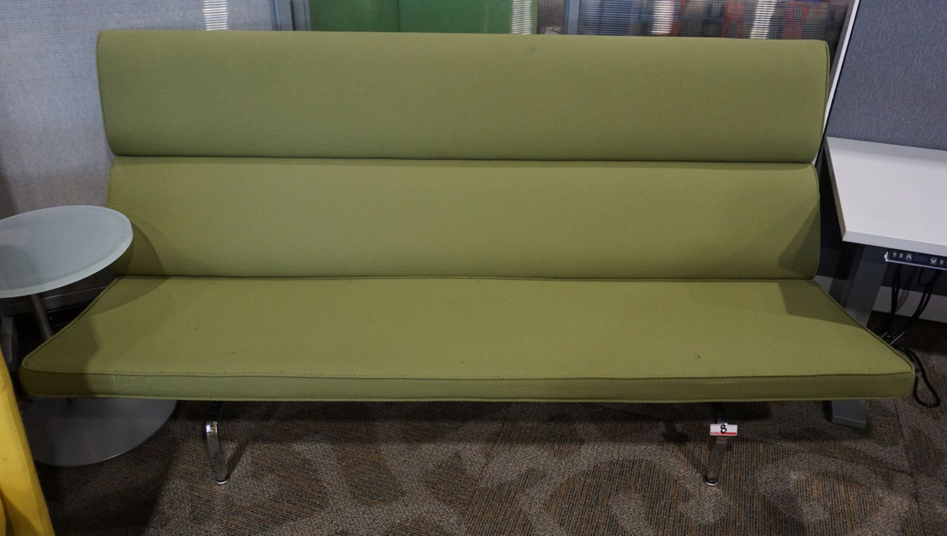 HERMAN MILL EAMES GREEN UPHOLSTERED ARMLESS SOFA ($5,600 MSRP) - Image 3 of 3