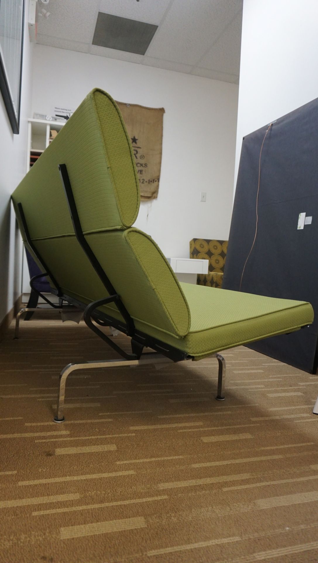 HERMAN MILL EAMES GREEN UPHOLSTERED ARMLESS SOFA ($5,600 MSRP) - Image 4 of 4
