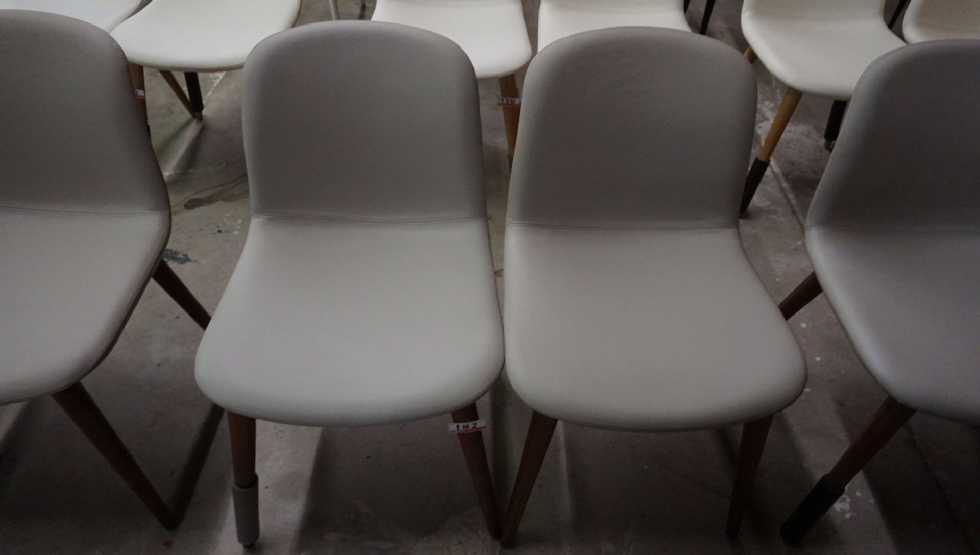 UNITS - JOBS BACCO GREY LEATHER DINING / GUEST CHAIRS (MADE IN ITALY) (MSRP $995) - Image 2 of 2
