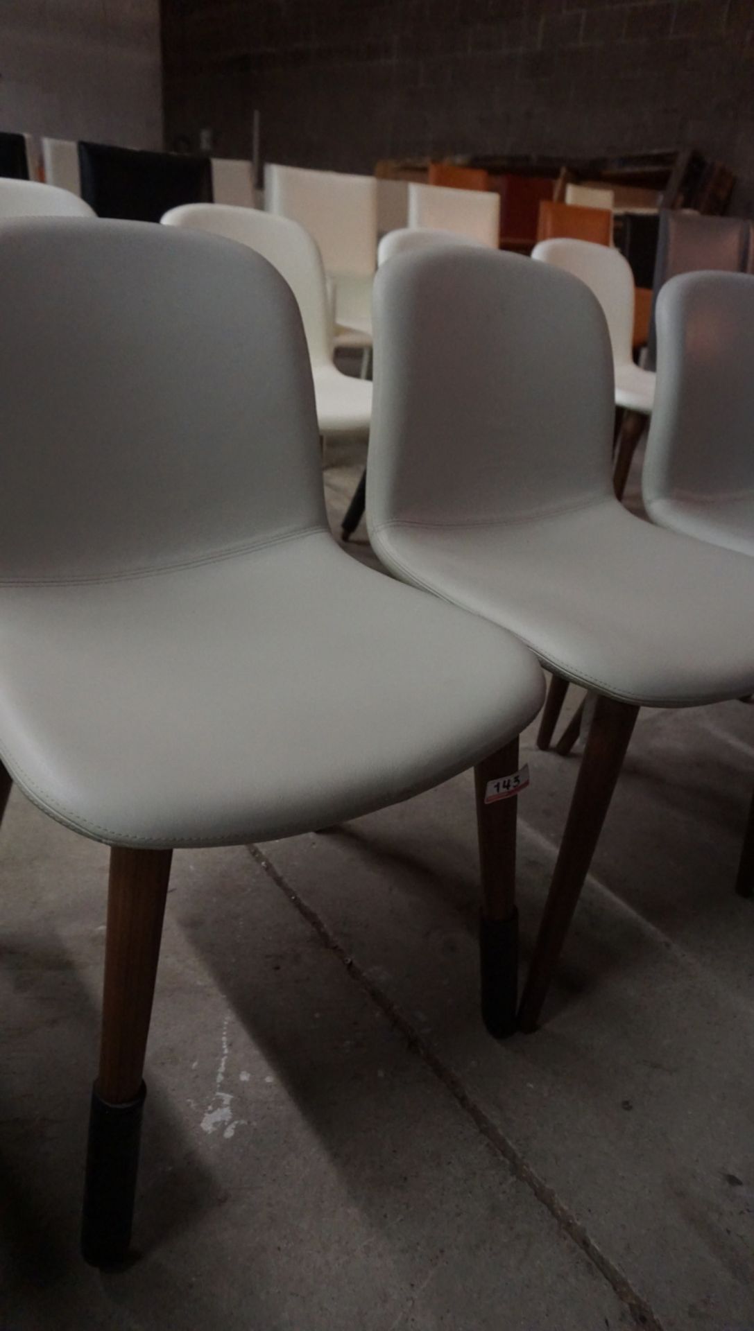 UNITS - JOBS BACCO GREY LEATHER DINING / GUEST CHAIRS (MADE IN ITALY) (MSRP $995)