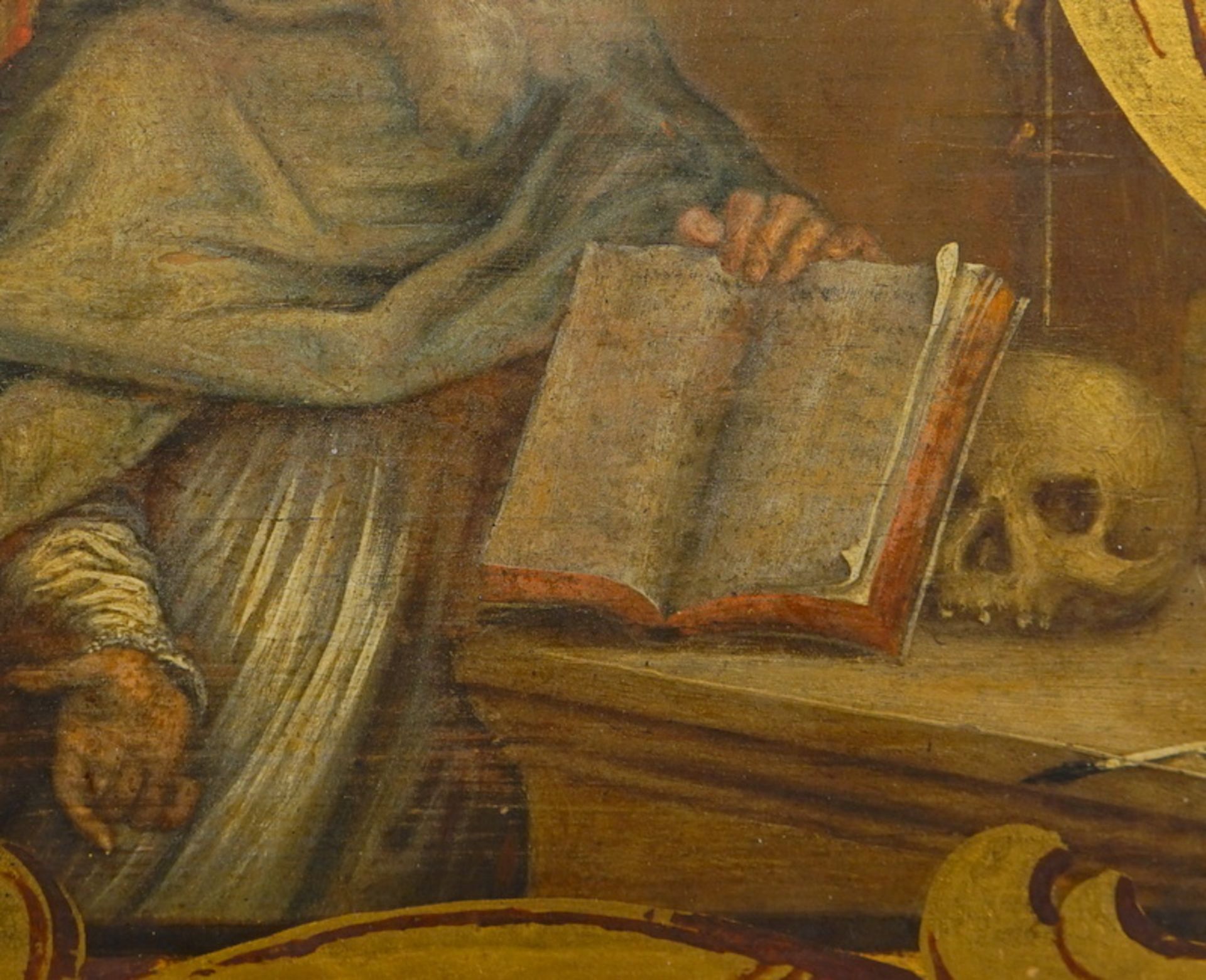Bemalte Kartusche des 18. Jhd. Darst. des Hl. Hieronymus - Image 2 of 3