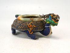 Aschenbecher in Drachenform, China, Cloisonné, 1. Hälfte 20. Jhd.