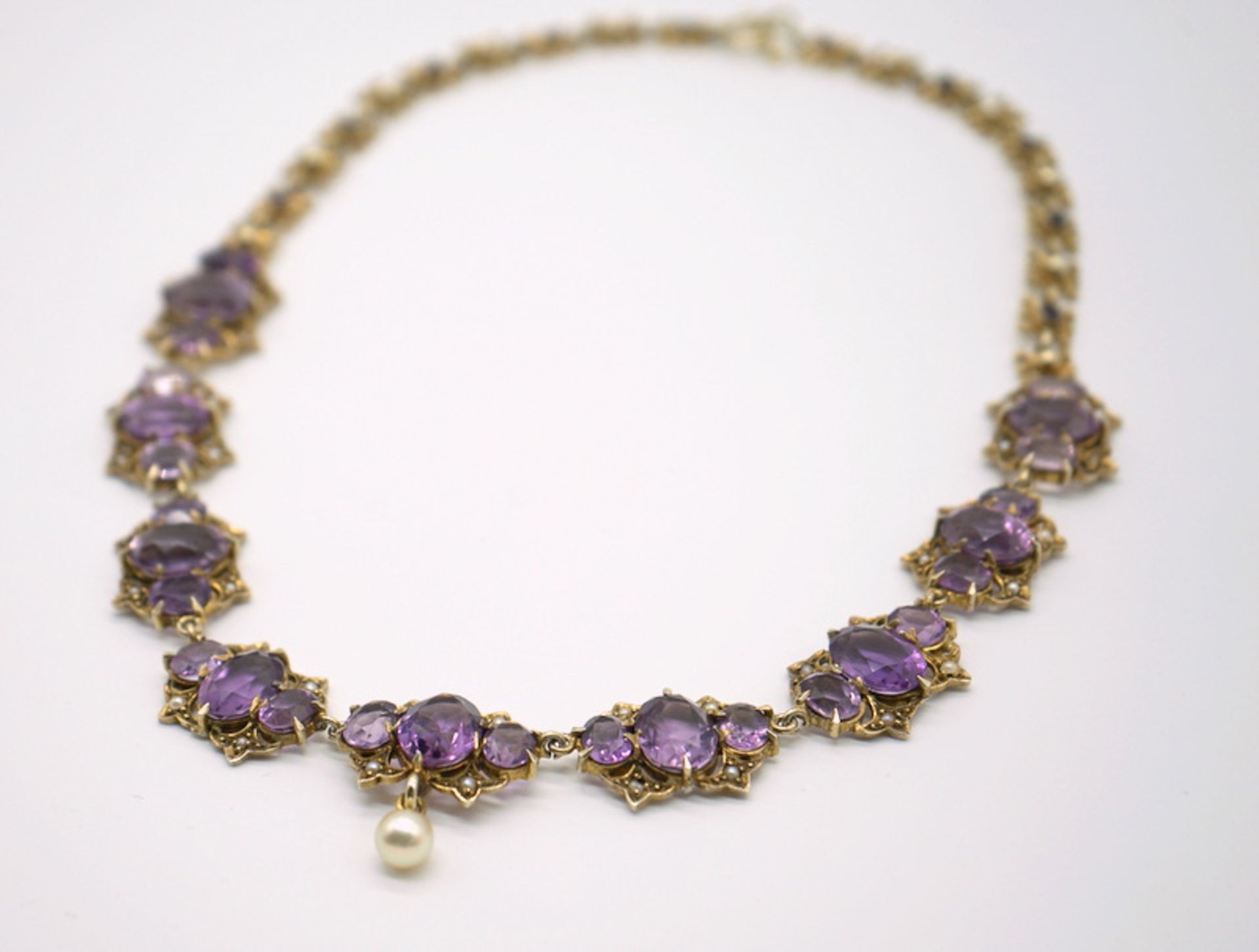 Antikes Amethyst-Collier, Silber