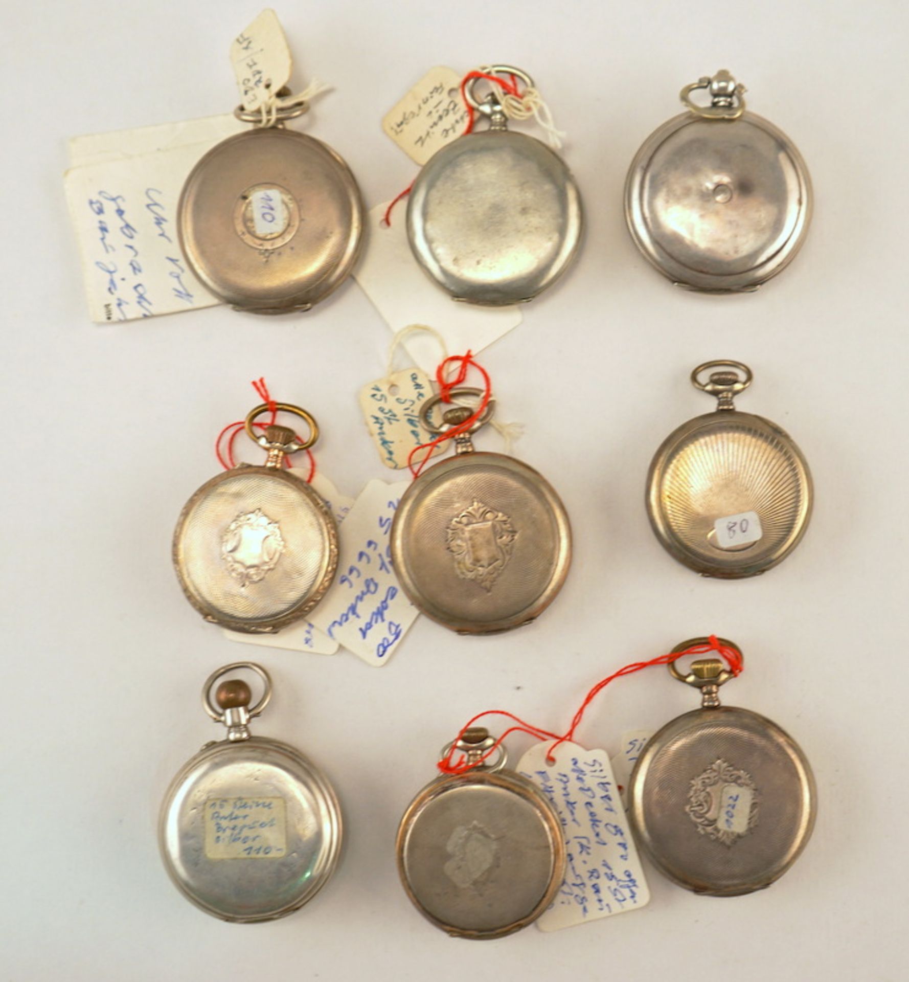 Konvolut von neun alten silbernen Taschenuhren - Image 2 of 2