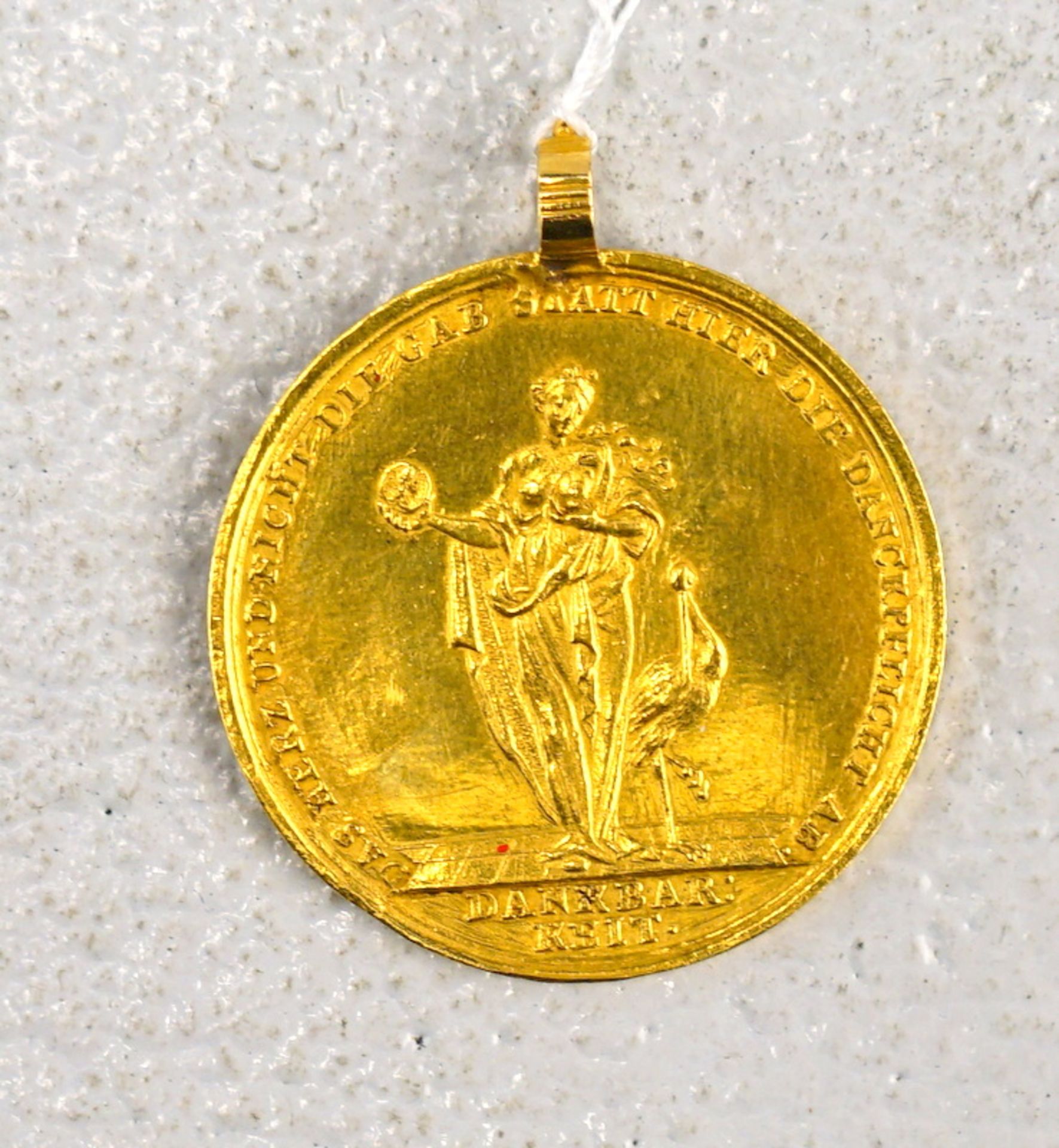 Medaille auf die Dankbarkeit, um 1800, seltene Goldausführung