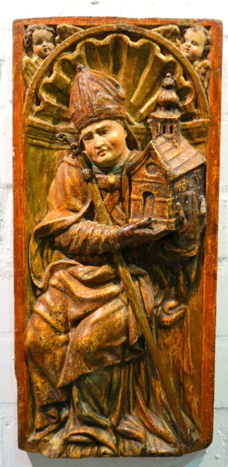 Relief des Heiligen Wolfgang, Bischof von Regensburg, um 1600