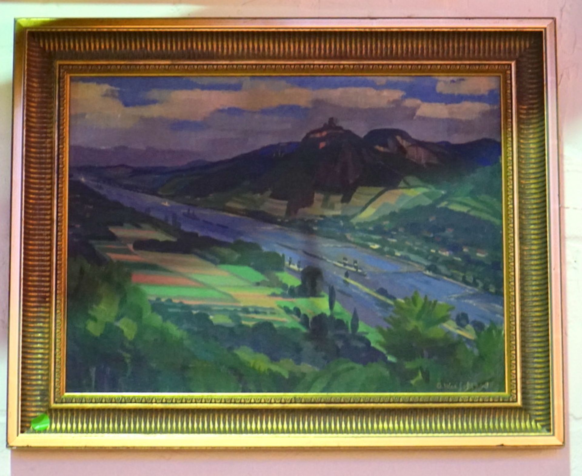 Weissflog, Günther: "Blick auf Rhein und Drachenfels" dat. 1938