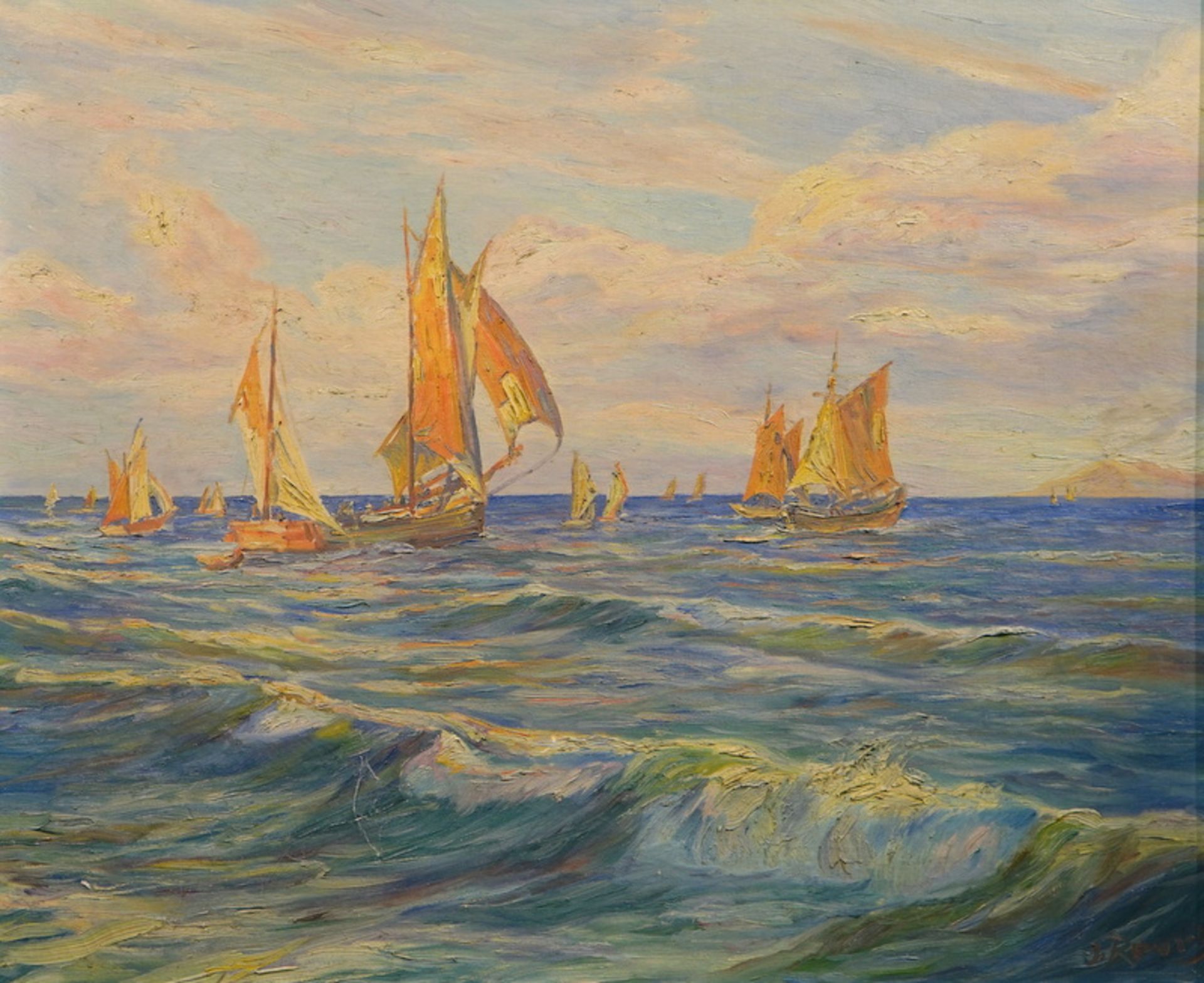 Joseph Reuch (1887-1976): Boote auf dem Mittelmeer - Image 4 of 4