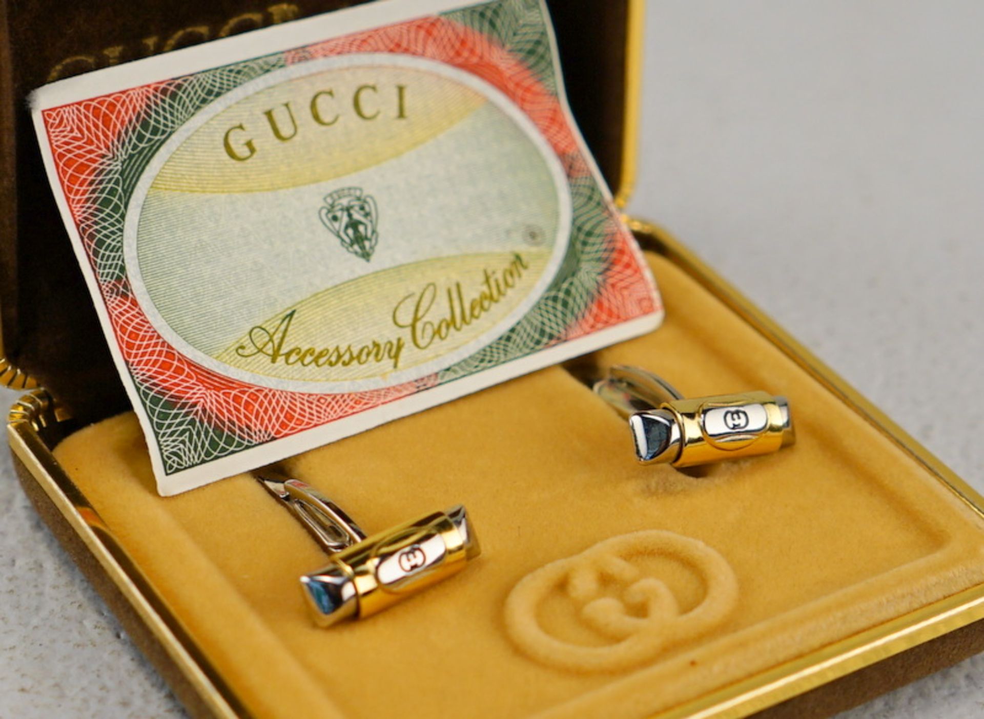 Gucci, Accessory Collection,Florenz: Paar Manschettenknöpfe, X Silver Rare L1518, 80er Jahre - Image 2 of 3
