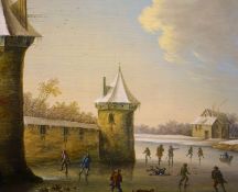 Molenaer, klaes ( Schule): Eisvergnügen mit Schlittschguhläufern vor den Stadmauern