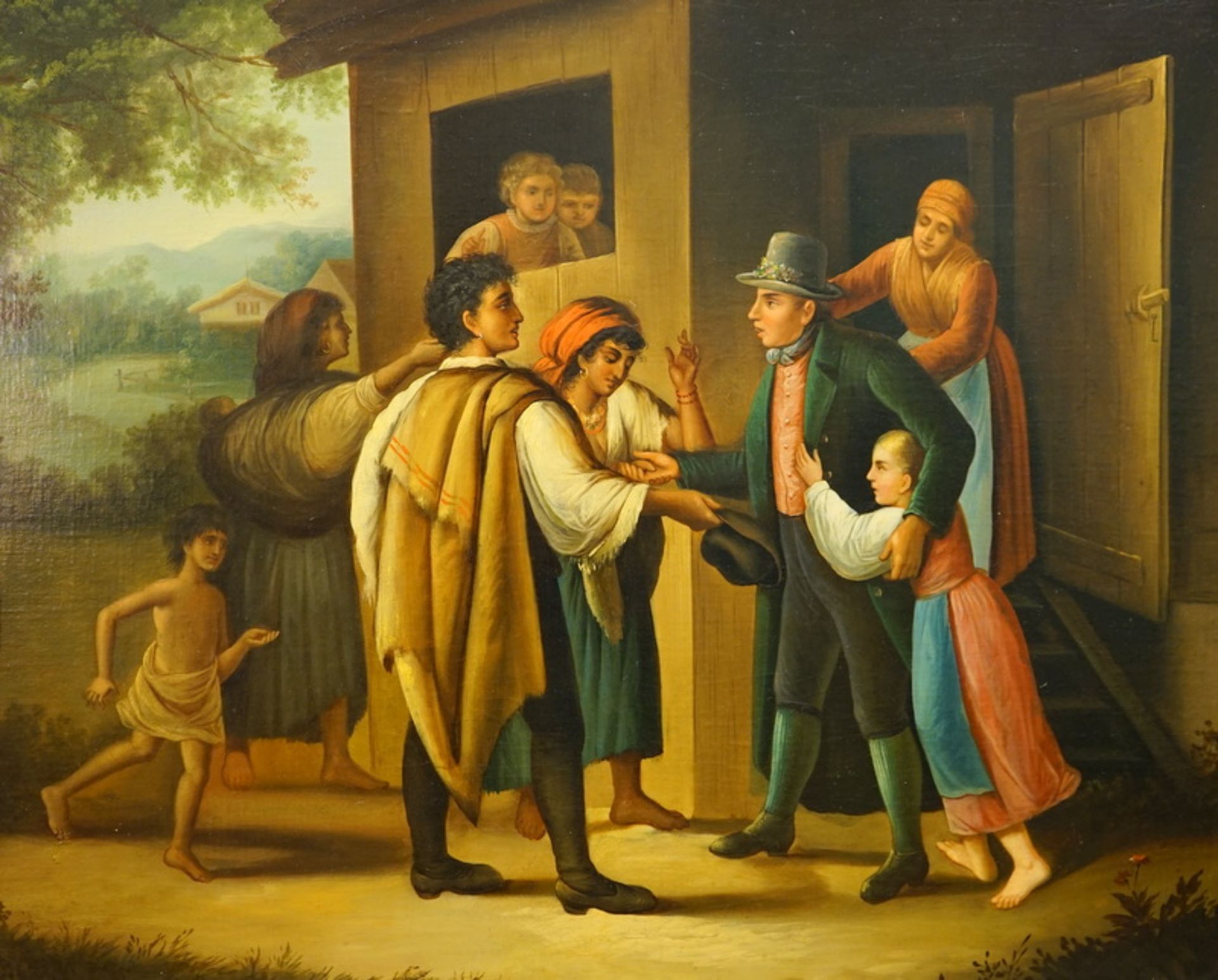 "bei der Wahrsagerin", Genre Bild des Biedermeier, um 1830 - Bild 3 aus 4