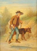Schaller, Friedrich: Handwerkergeselle mit seinem Hund auf Wanderschaft.