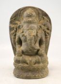Ganesha, Graniot/Schwarzer Schist, Indien, 19./20. Jhd.