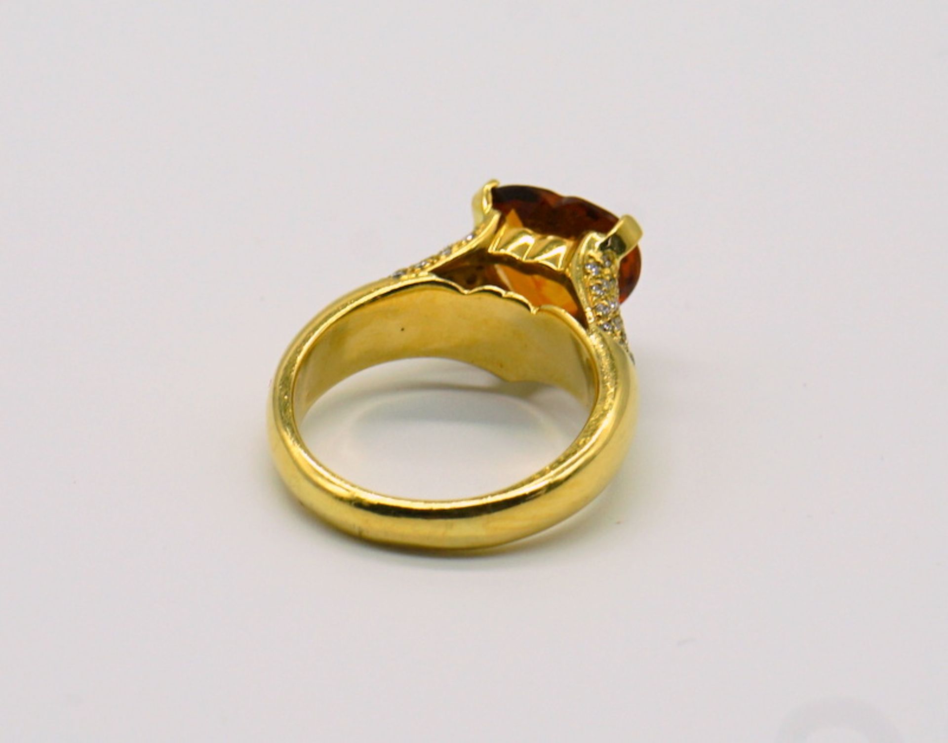 Rauchtopas-Ring in Herzform, 750 GG - Image 3 of 3
