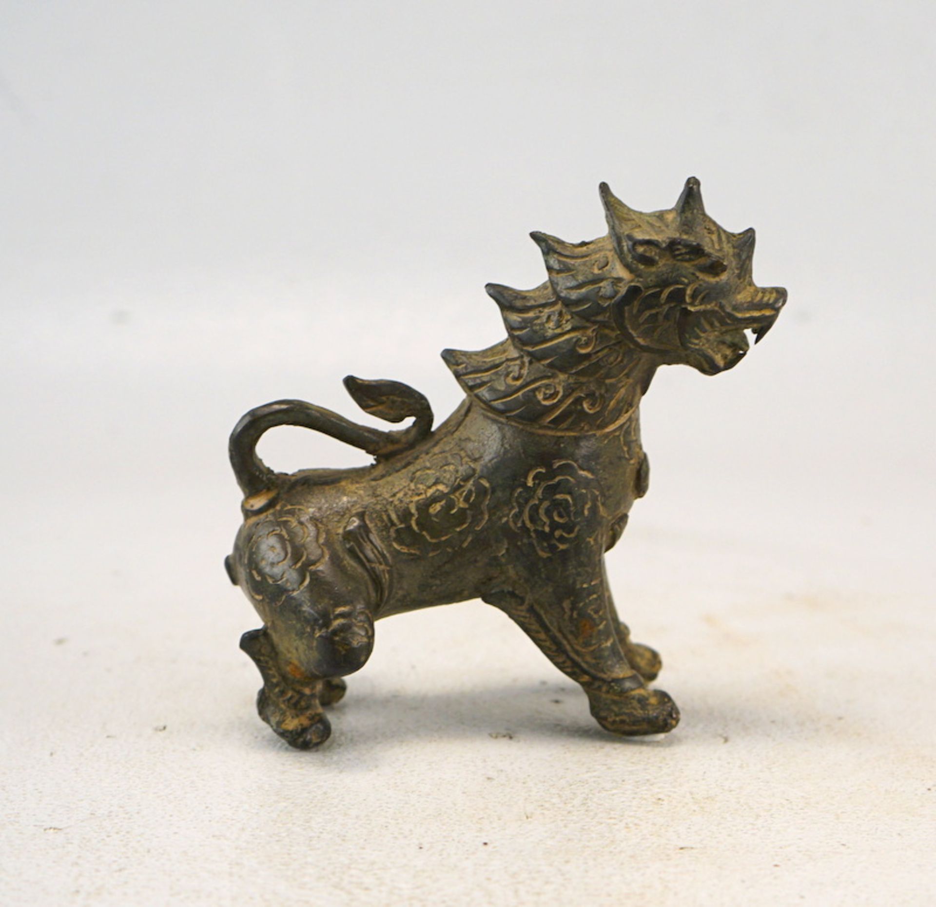 Fo-Hund, Bronzeplastik, China, 20. Jhd. - Image 3 of 3