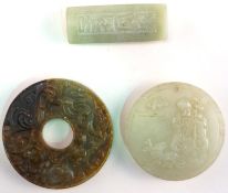 Drei chinesische Jadeobjekte